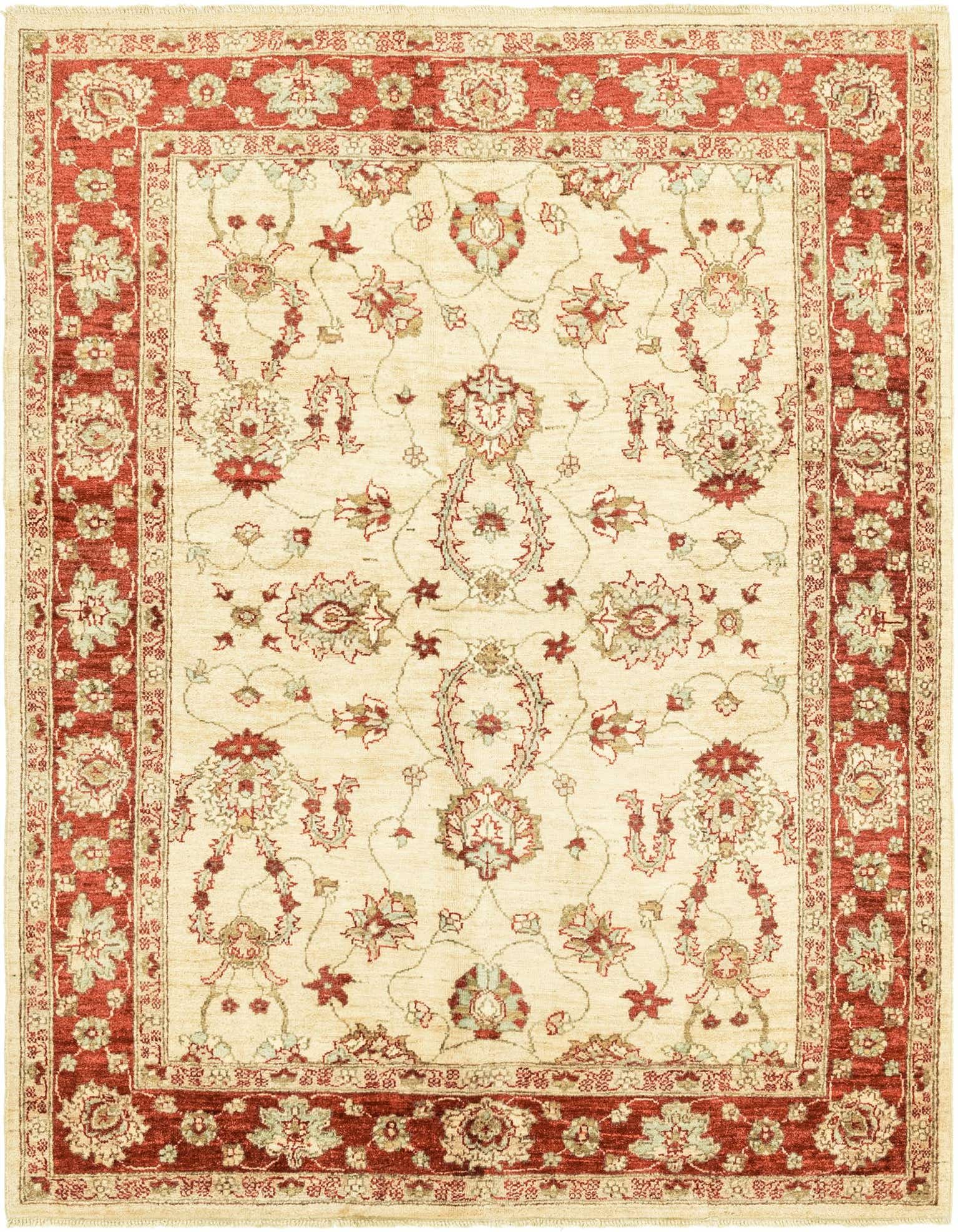 5' 3 x 6' 10 Hand Knotted Peshawar Ziegler Rug