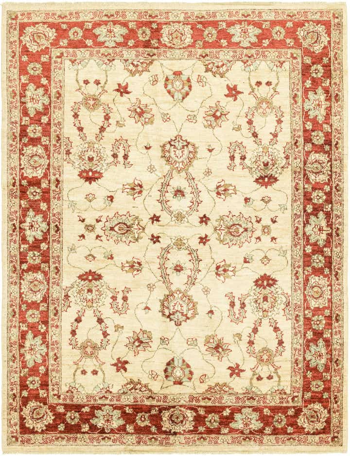 5' 3 x 6' 10 Hand Knotted Peshawar Ziegler Rug