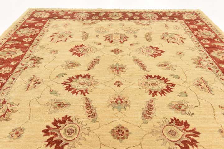 6' 8 x 9' 7 Hand Knotted Peshawar Ziegler Rug