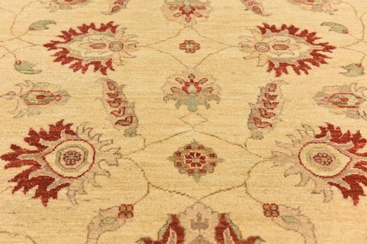 Detail image of 6' 8 x 9' 7 Hand Knotted Peshawar Ziegler Rug