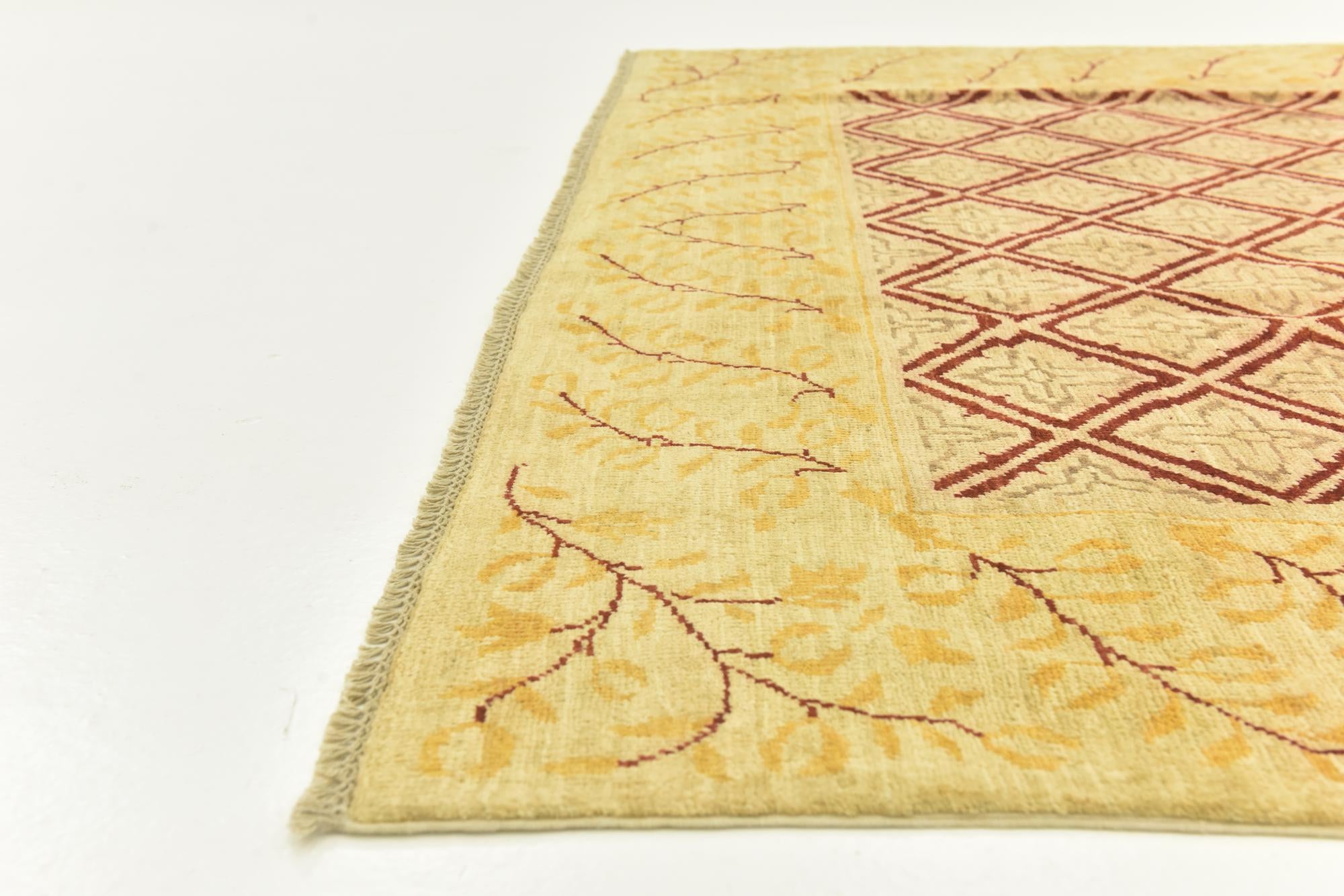 6' 5 x 8' 4 Hand Knotted Peshawar Ziegler Rug