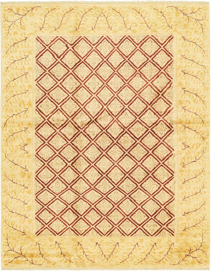 Detail image of 6' 5 x 8' 4 Hand Knotted Peshawar Ziegler Rug