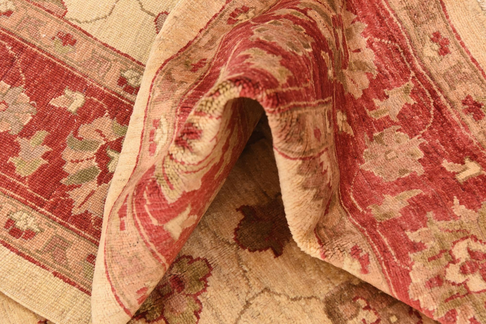 5' 11 x 9' Hand Knotted Peshawar Ziegler Wool Rug