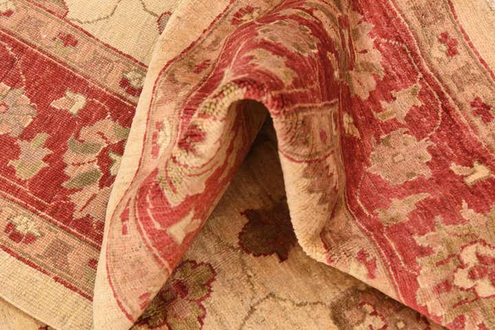 5' 11 x 9' Hand Knotted Peshawar Ziegler Wool Rug