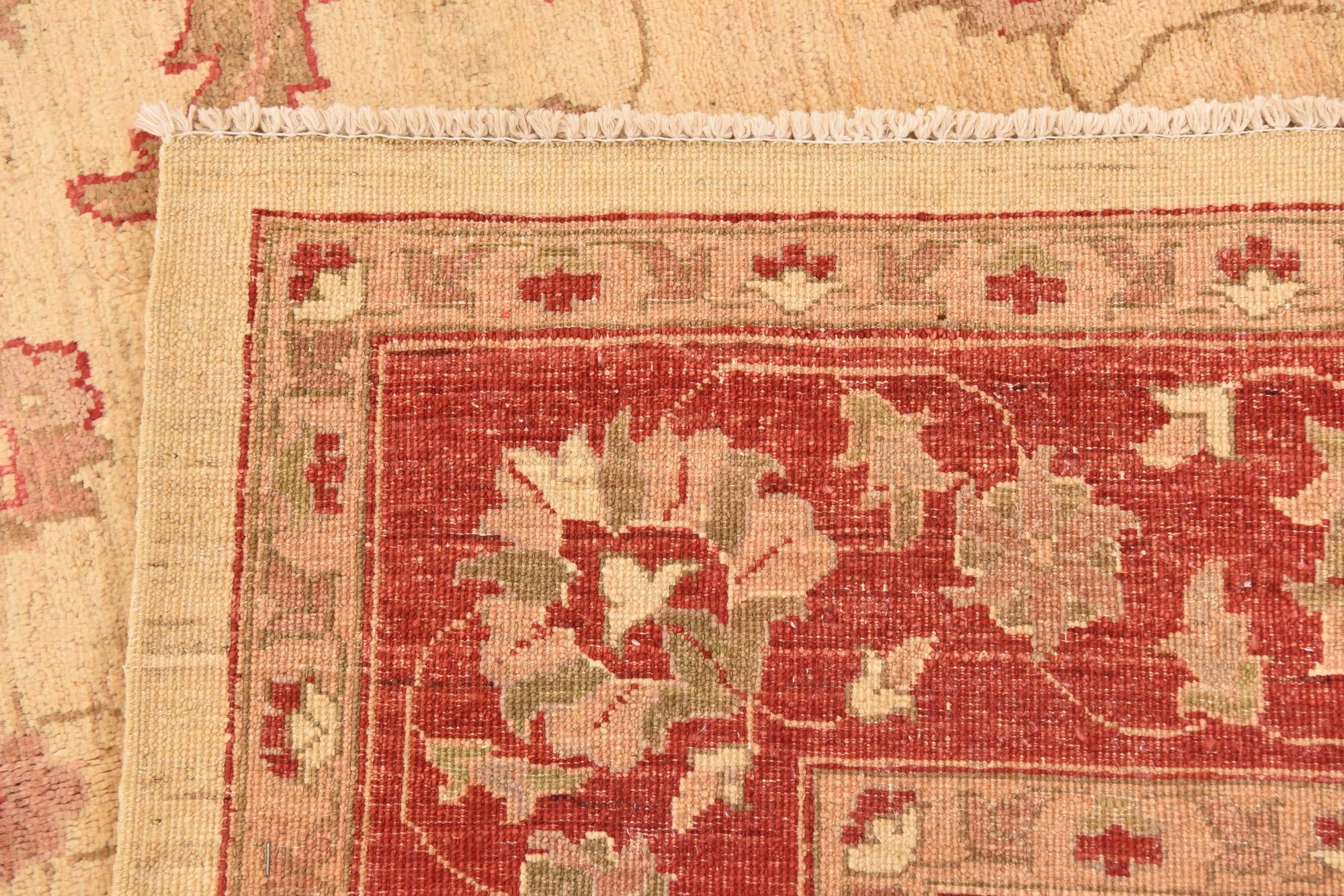 5' 11 x 9' Hand Knotted Peshawar Ziegler Wool Rug