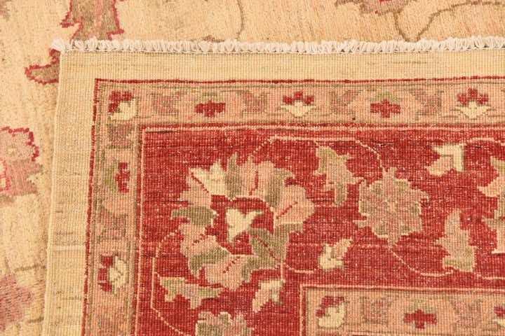 5' 11 x 9' Hand Knotted Peshawar Ziegler Wool Rug