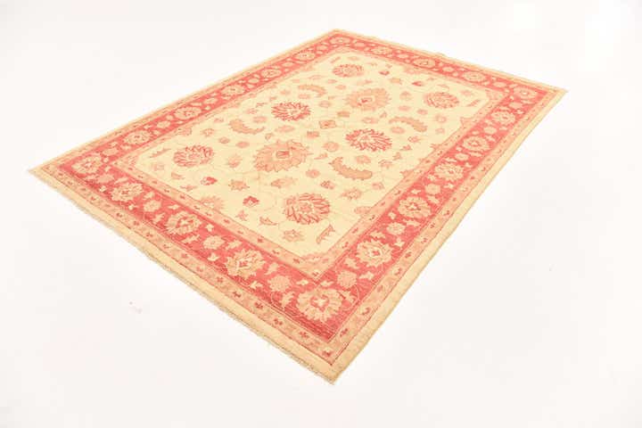 5' 11 x 9' Hand Knotted Peshawar Ziegler Wool Rug