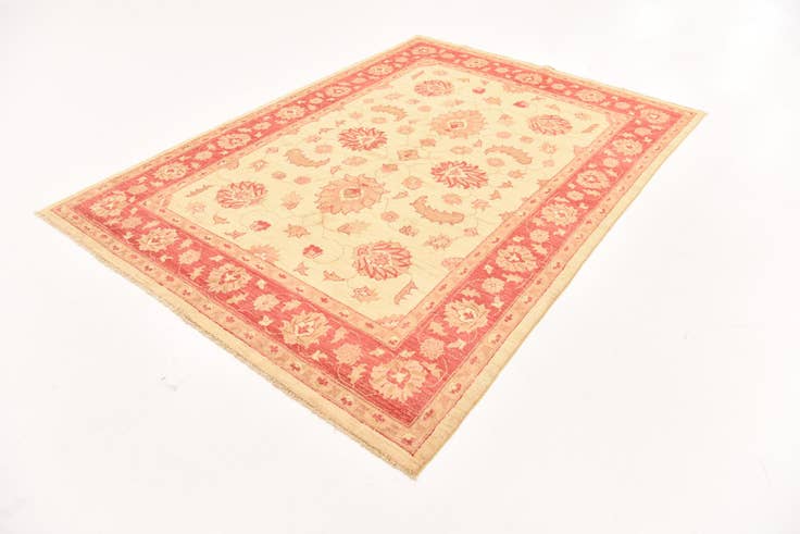 Detail image of 5' 11 x 9' Hand Knotted Peshawar Ziegler Wool Rug