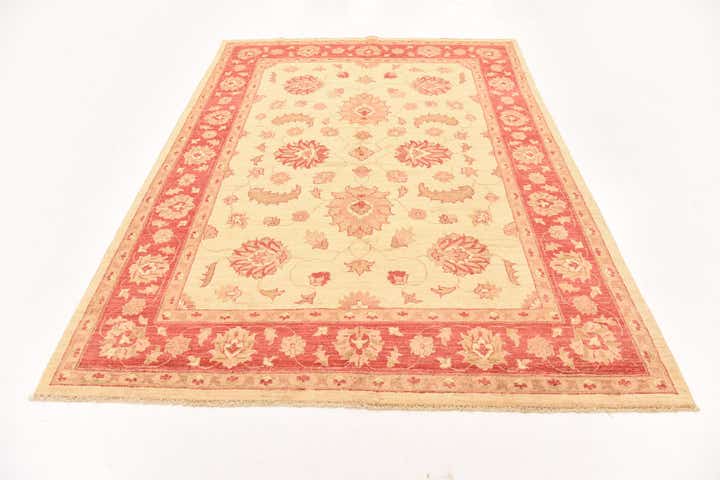 5' 11 x 9' Hand Knotted Peshawar Ziegler Wool Rug