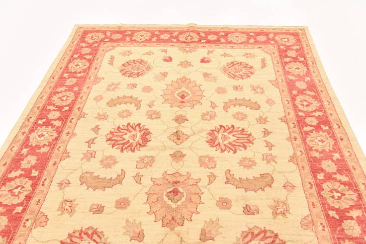 Detail image of 5' 11 x 9' Hand Knotted Peshawar Ziegler Wool Rug