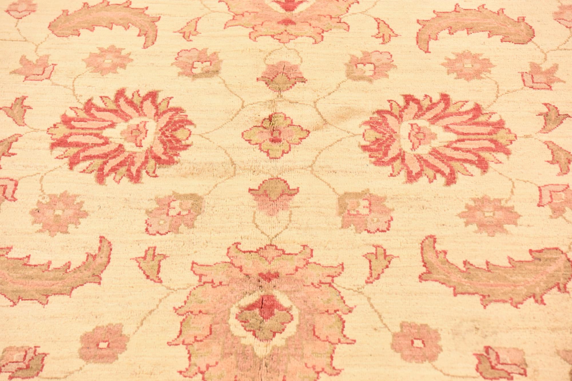 5' 11 x 9' Hand Knotted Peshawar Ziegler Wool Rug