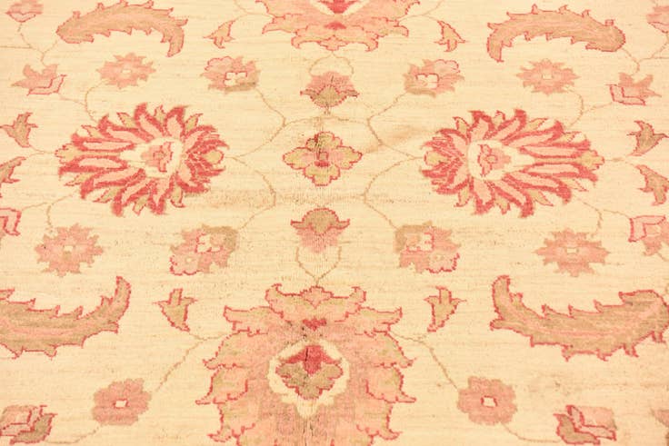 Detail image of 5' 11 x 9' Hand Knotted Peshawar Ziegler Wool Rug