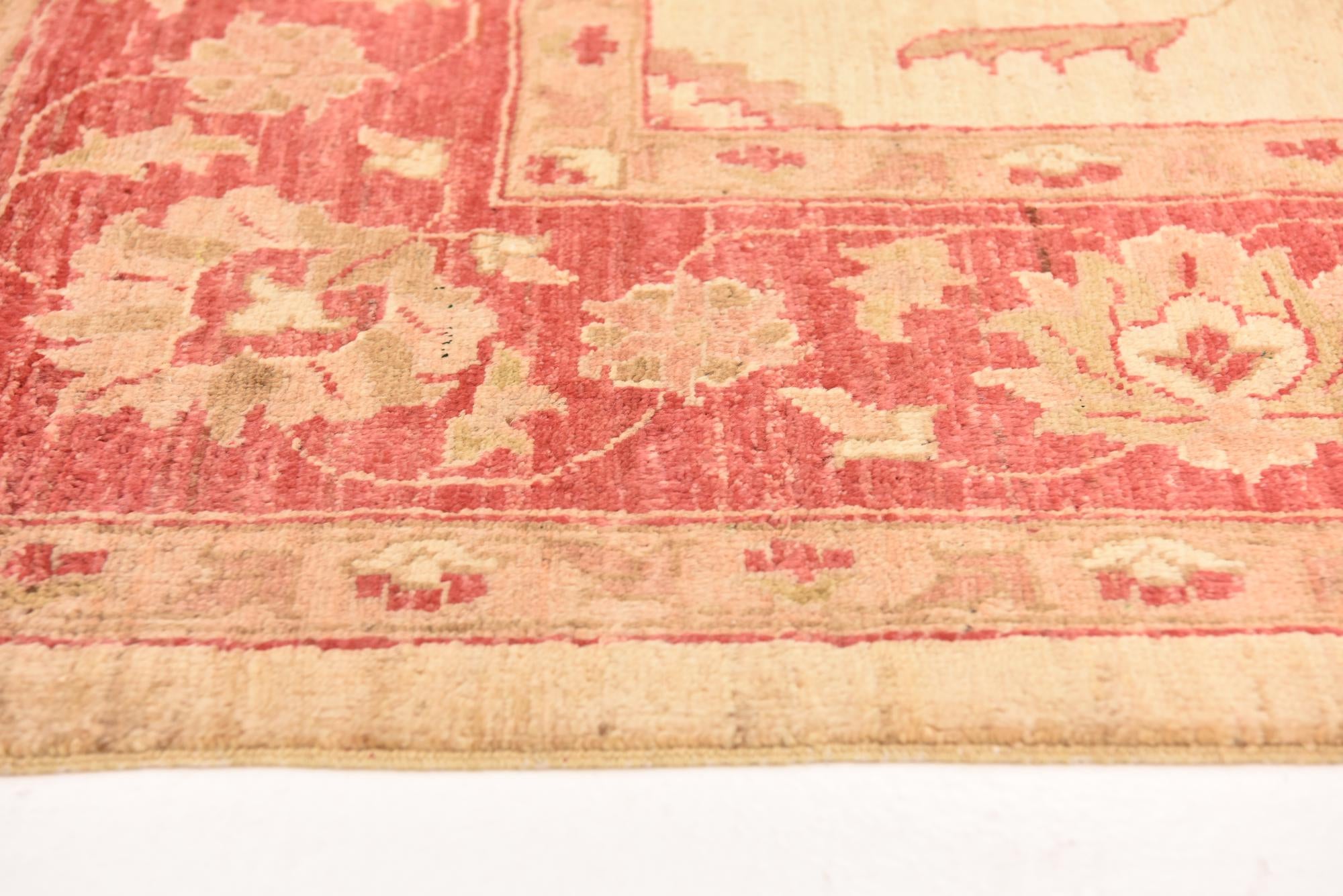 5' 11 x 9' Hand Knotted Peshawar Ziegler Wool Rug
