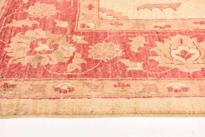 5' 11 x 9' Hand Knotted Peshawar Ziegler Wool Rug