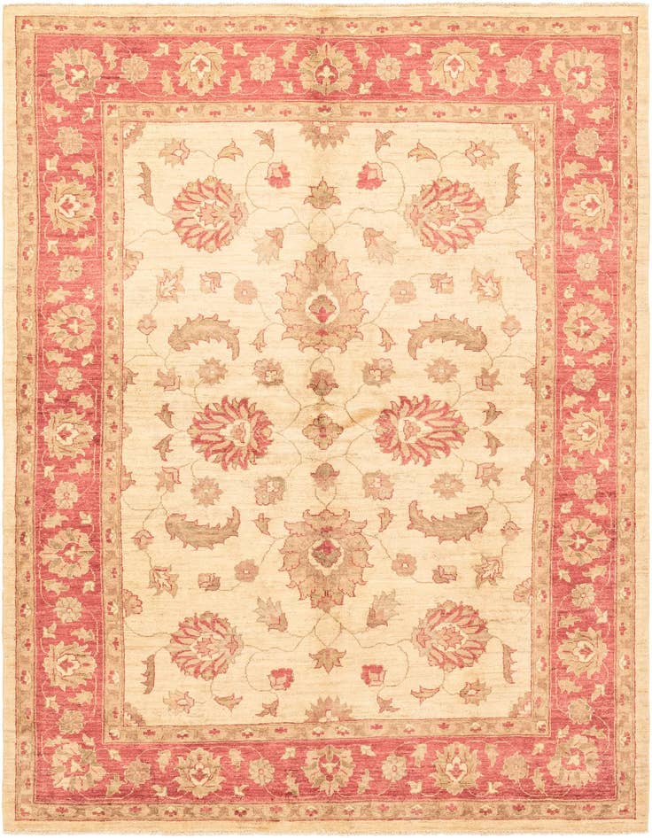Detail image of 5' 11 x 9' Hand Knotted Peshawar Ziegler Wool Rug