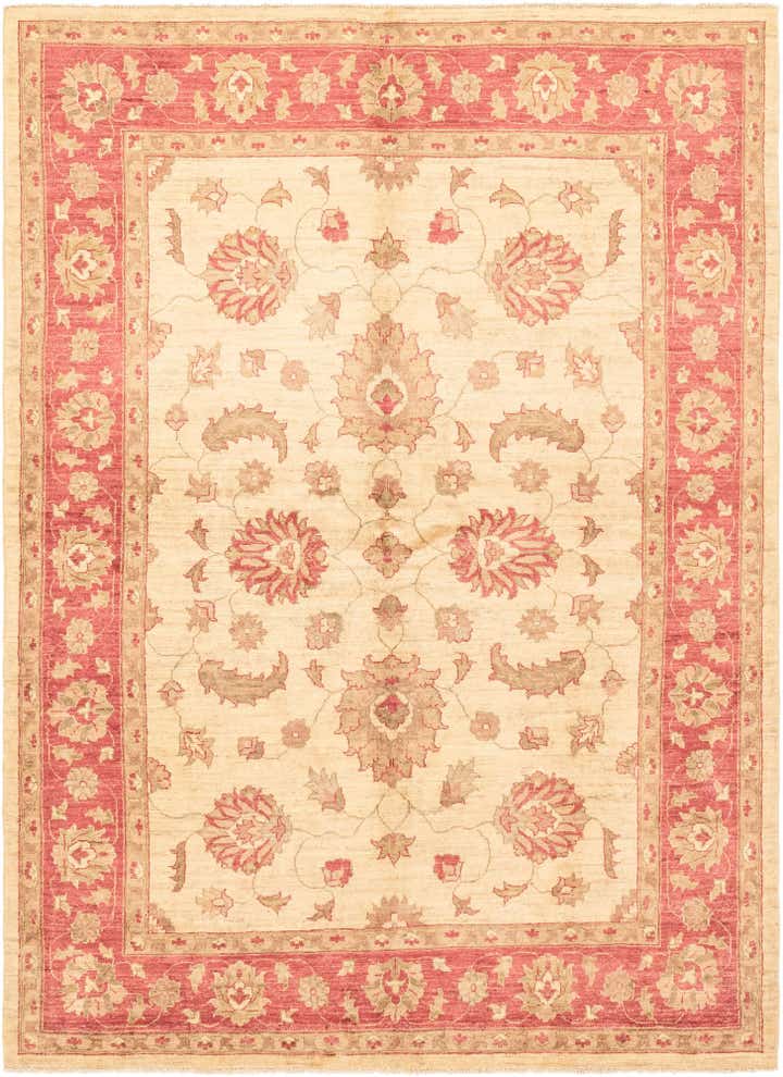 5' 11 x 9' Hand Knotted Peshawar Ziegler Wool Rug