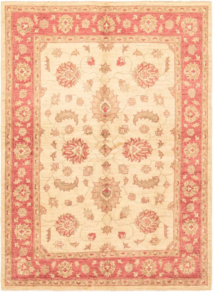 Detail image of 5' 11 x 9' Hand Knotted Peshawar Ziegler Wool Rug
