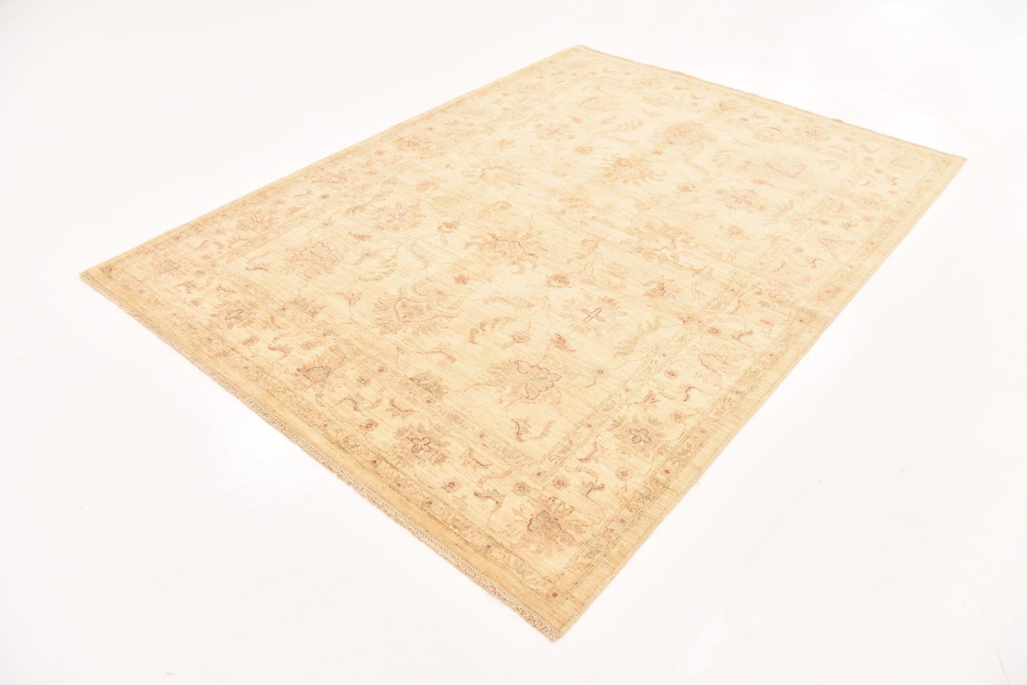 5' 9 x 7' 10 Hand Knotted Peshawar Ziegler Rug
