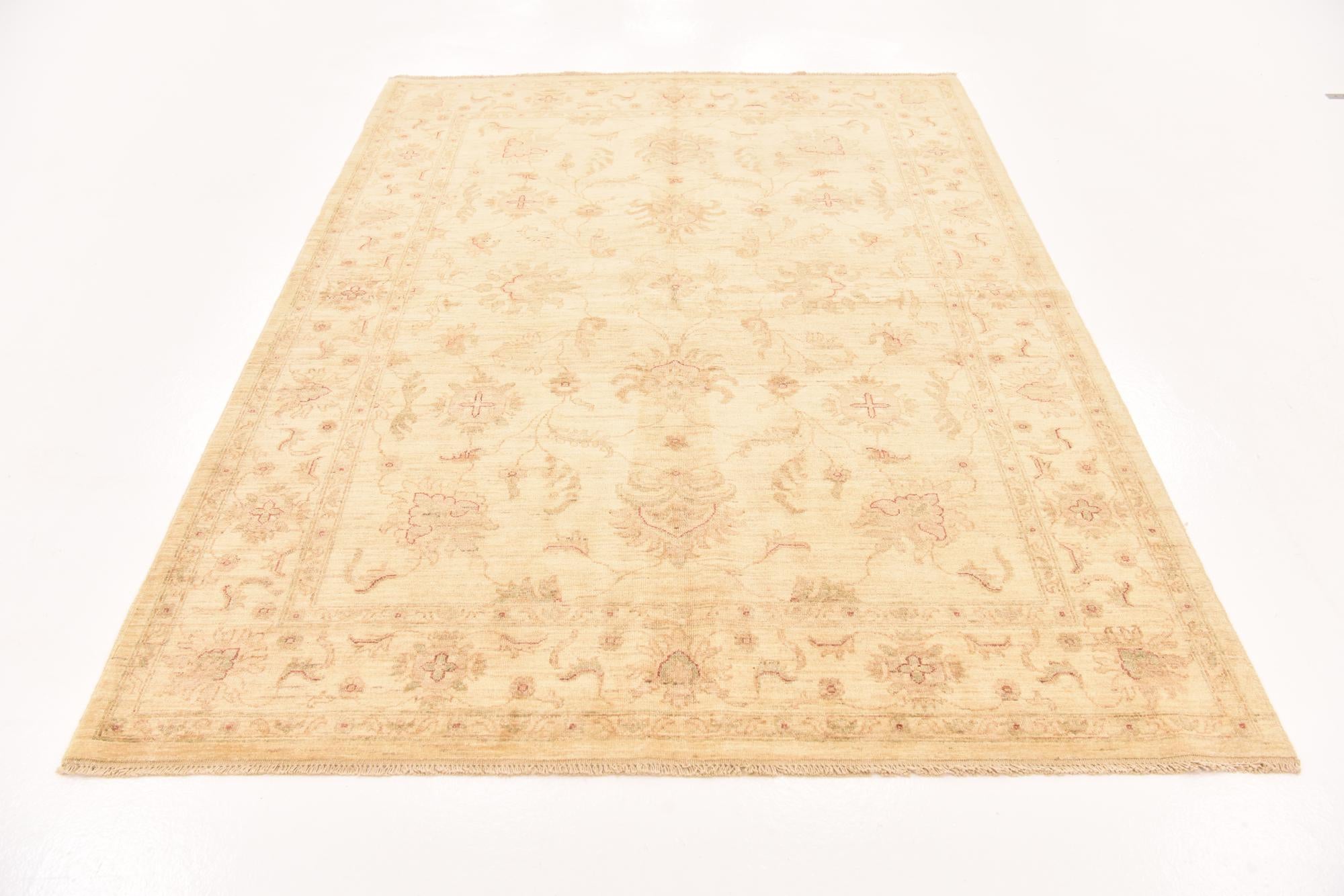 5' 9 x 7' 10 Hand Knotted Peshawar Ziegler Rug