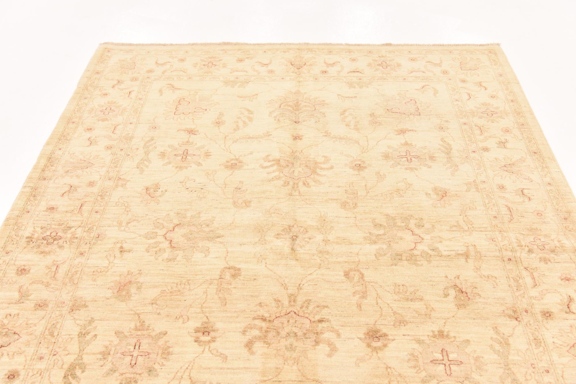 5' 9 x 7' 10 Hand Knotted Peshawar Ziegler Rug