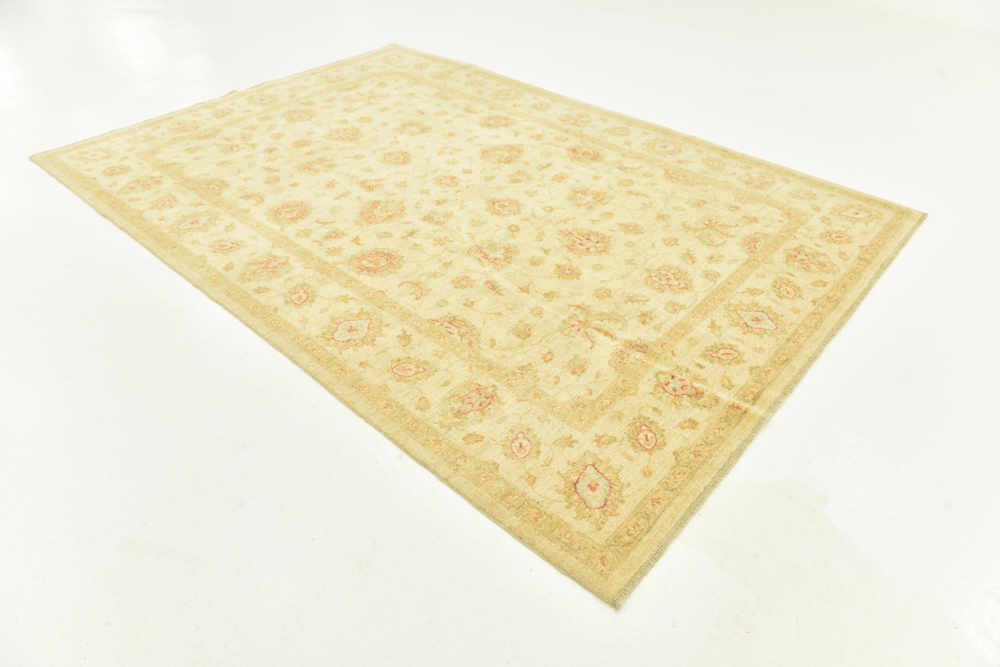 6' 8 x 9' 7 Hand Knotted Peshawar Ziegler Rug