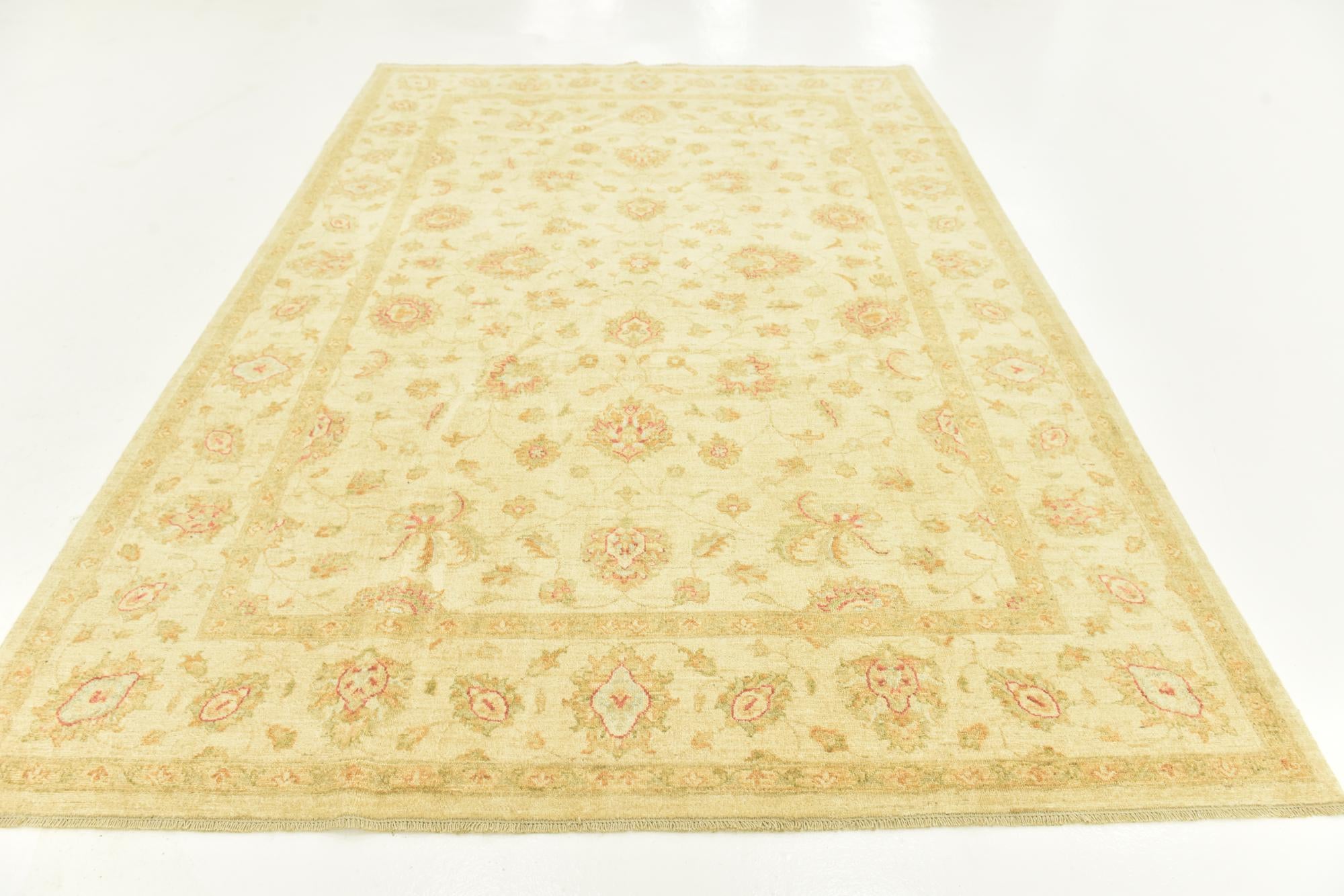 6' 8 x 9' 7 Hand Knotted Peshawar Ziegler Rug