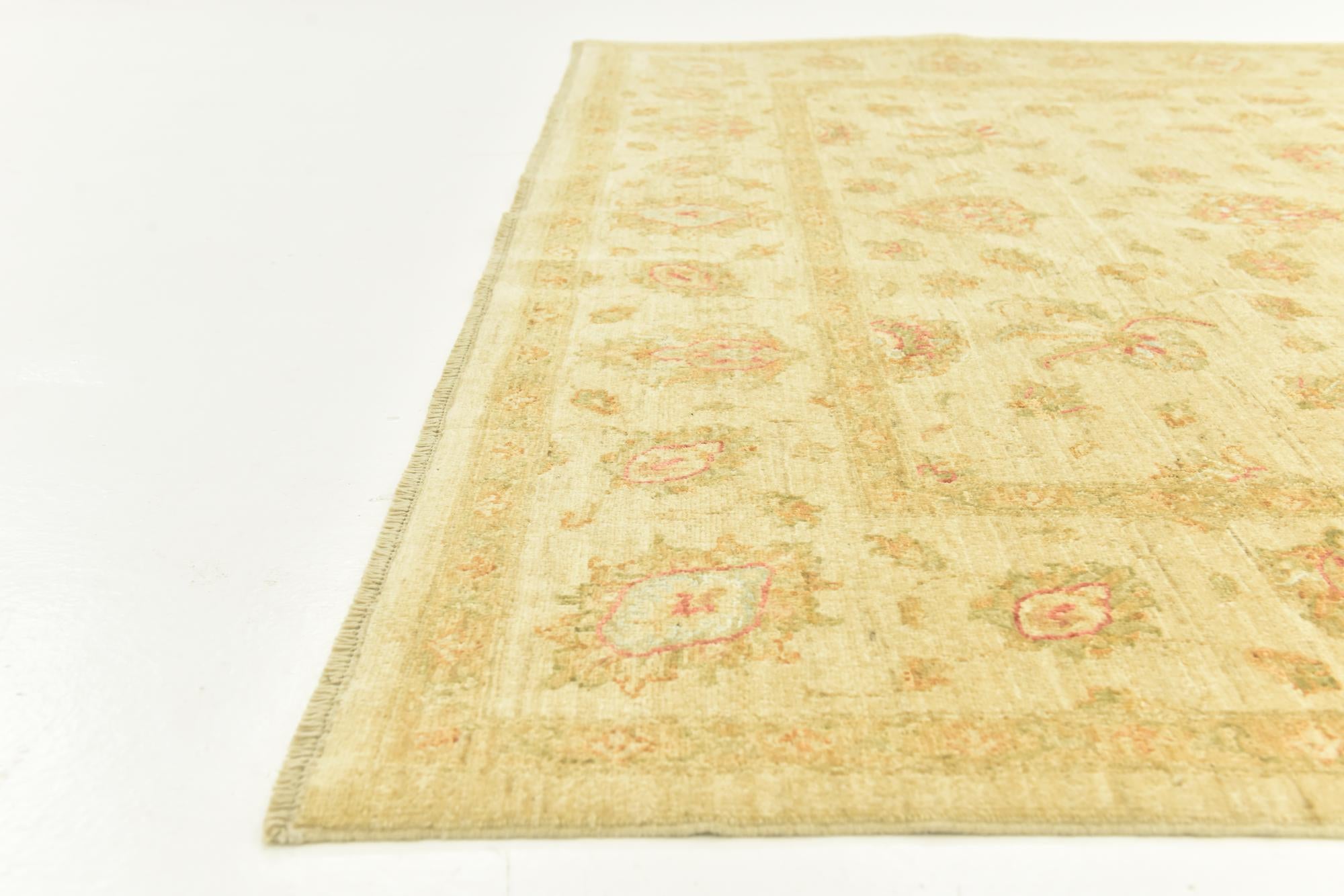 6' 8 x 9' 7 Hand Knotted Peshawar Ziegler Rug