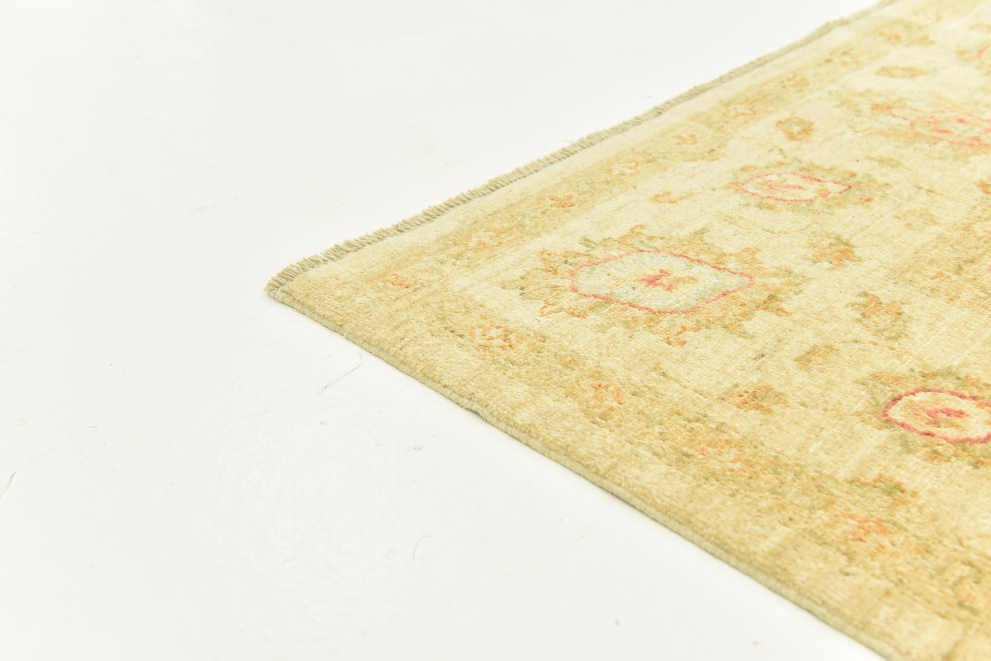 6' 8 x 9' 7 Hand Knotted Peshawar Ziegler Rug