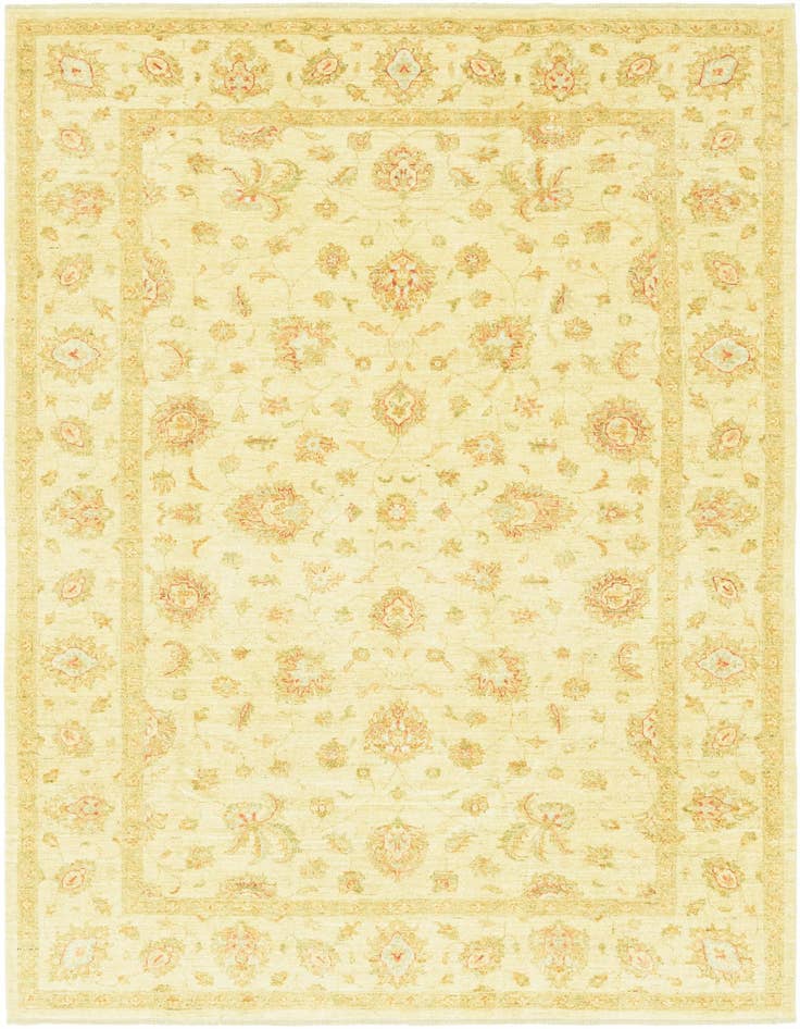 Detail image of 6' 8 x 9' 7 Hand Knotted Peshawar Ziegler Rug