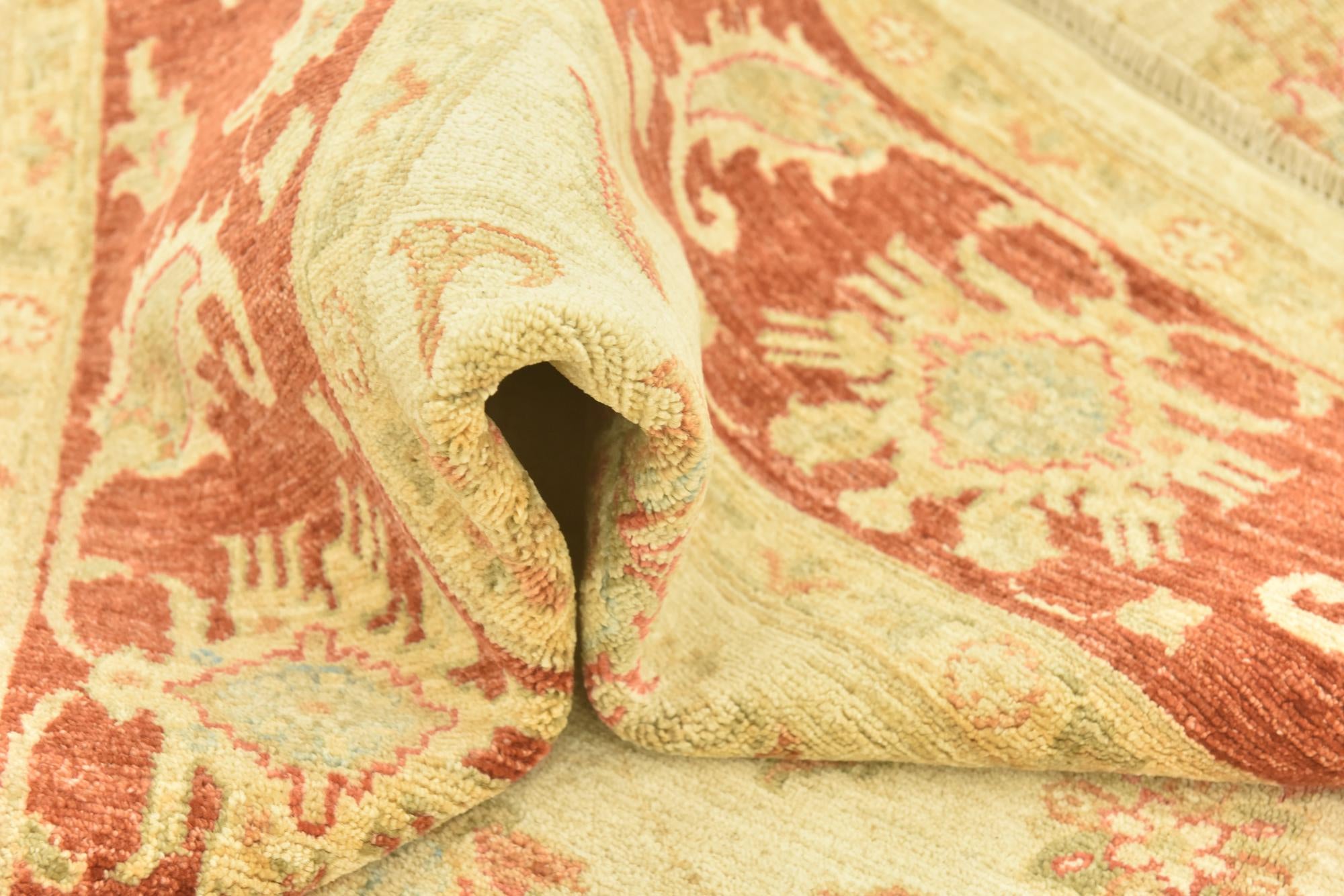 6' 8 x 9' 8 Hand Knotted Peshawar Ziegler Rug