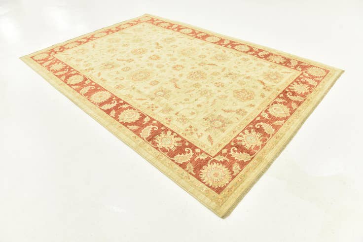 Detail image of 6' 8 x 9' 8 Hand Knotted Peshawar Ziegler Rug