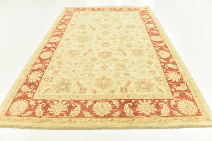 Detail image of 6' 8 x 9' 8 Hand Knotted Peshawar Ziegler Rug