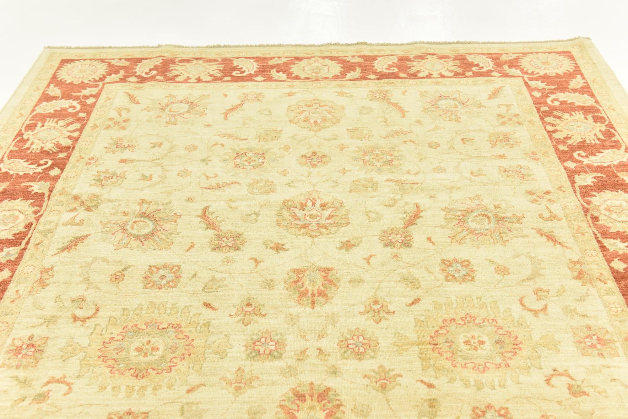 6' 8 x 9' 8 Hand Knotted Peshawar Ziegler Rug