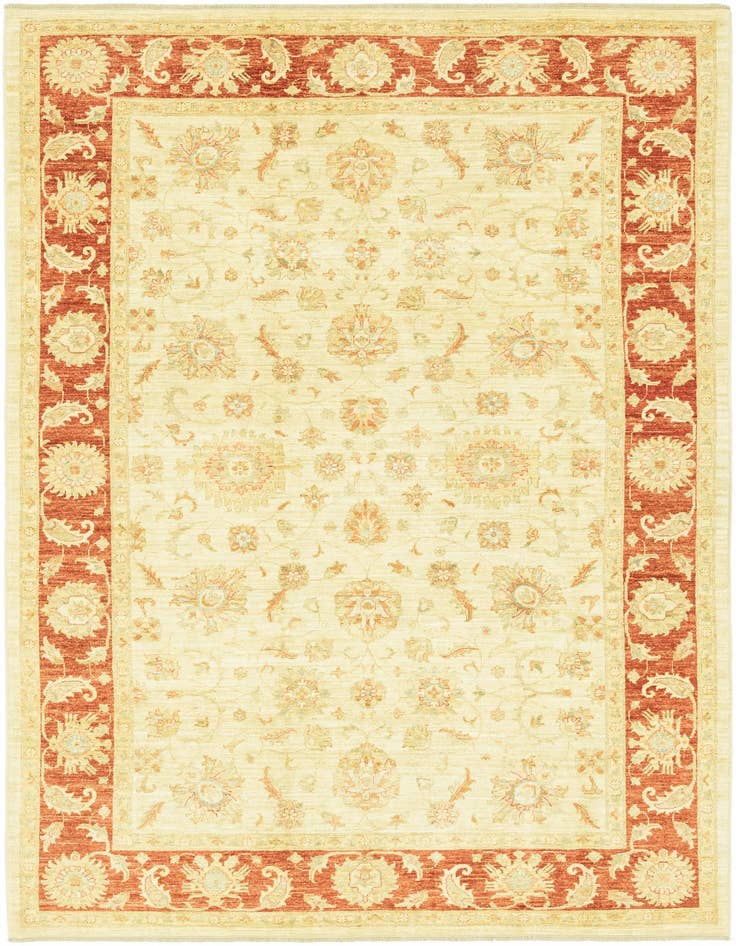 Detail image of 6' 8 x 9' 8 Hand Knotted Peshawar Ziegler Rug