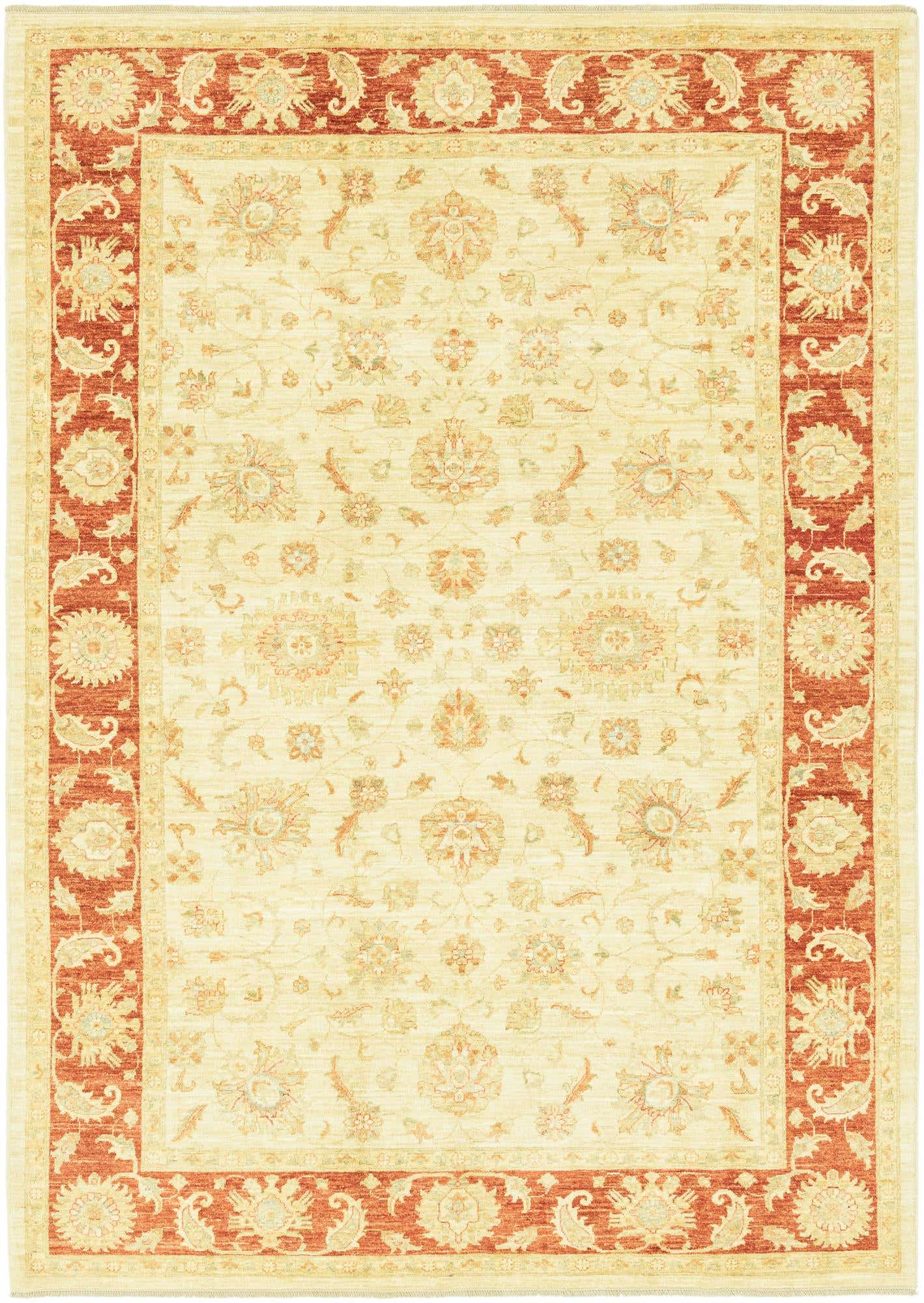 6' 8 x 9' 8 Hand Knotted Peshawar Ziegler Rug