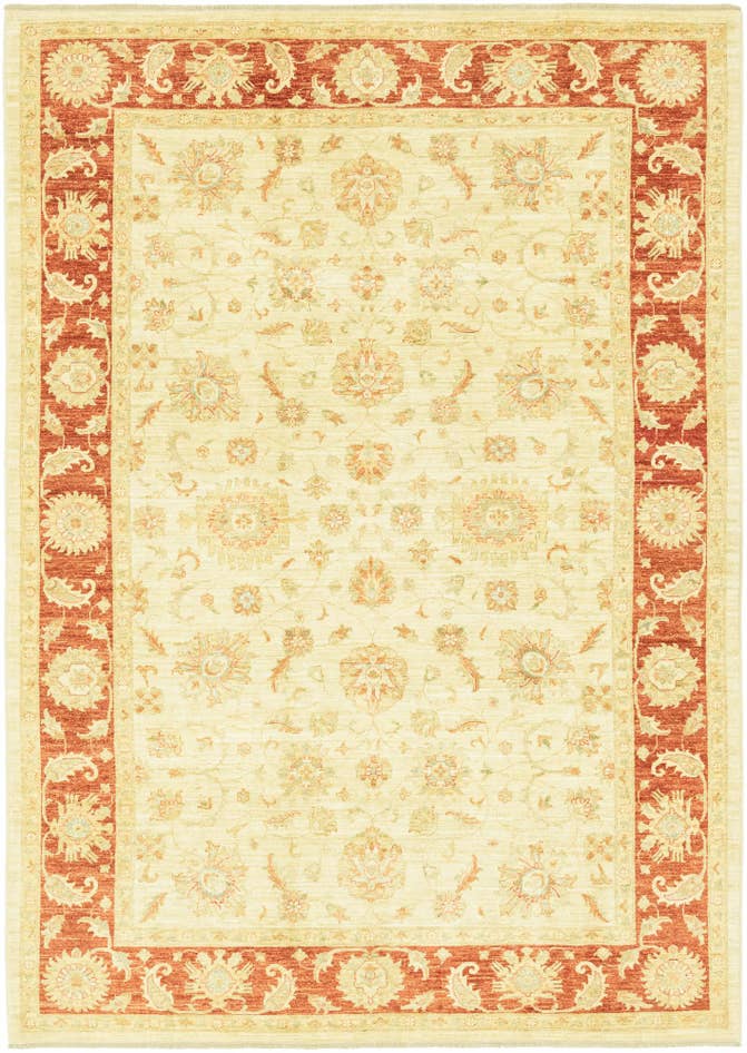 Detail image of 6' 8 x 9' 8 Hand Knotted Peshawar Ziegler Rug