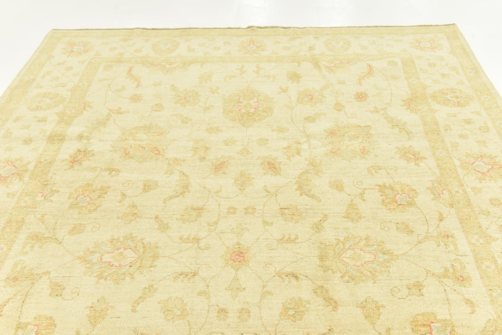 6' 9 x 9' 10 Hand Knotted Peshawar Ziegler Rug