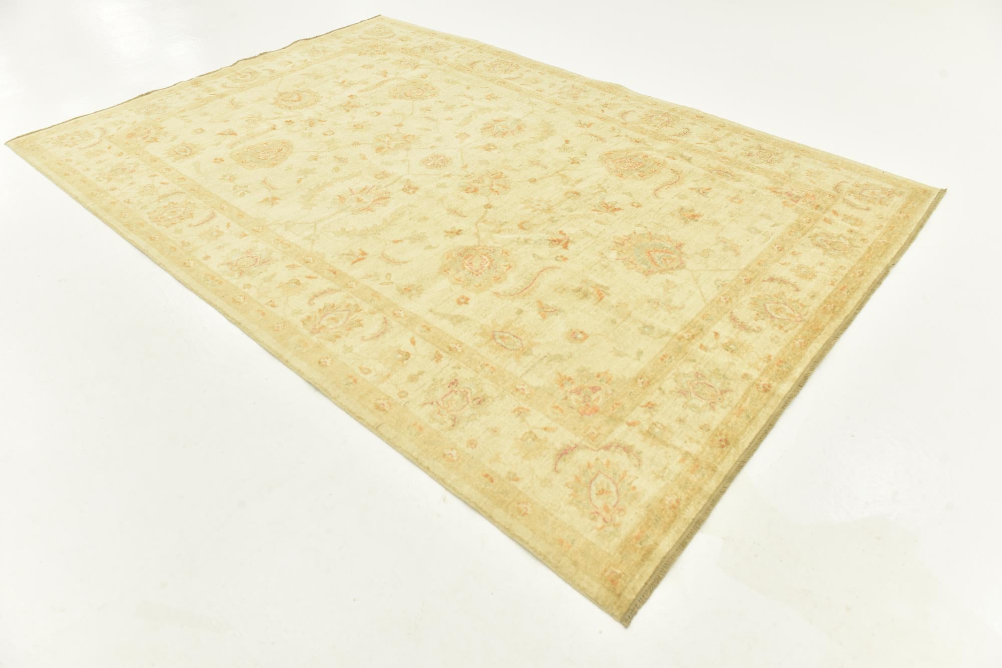 6' 8 x 9' 8 Hand Knotted Peshawar Ziegler Rug