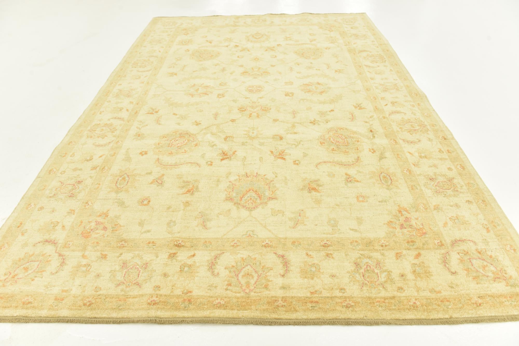 6' 8 x 9' 8 Hand Knotted Peshawar Ziegler Rug