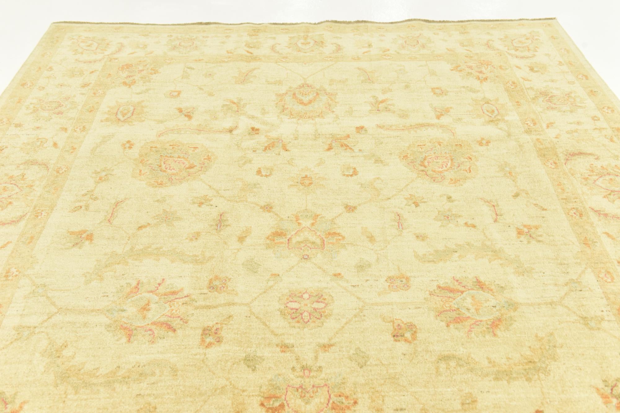 6' 8 x 9' 8 Hand Knotted Peshawar Ziegler Rug