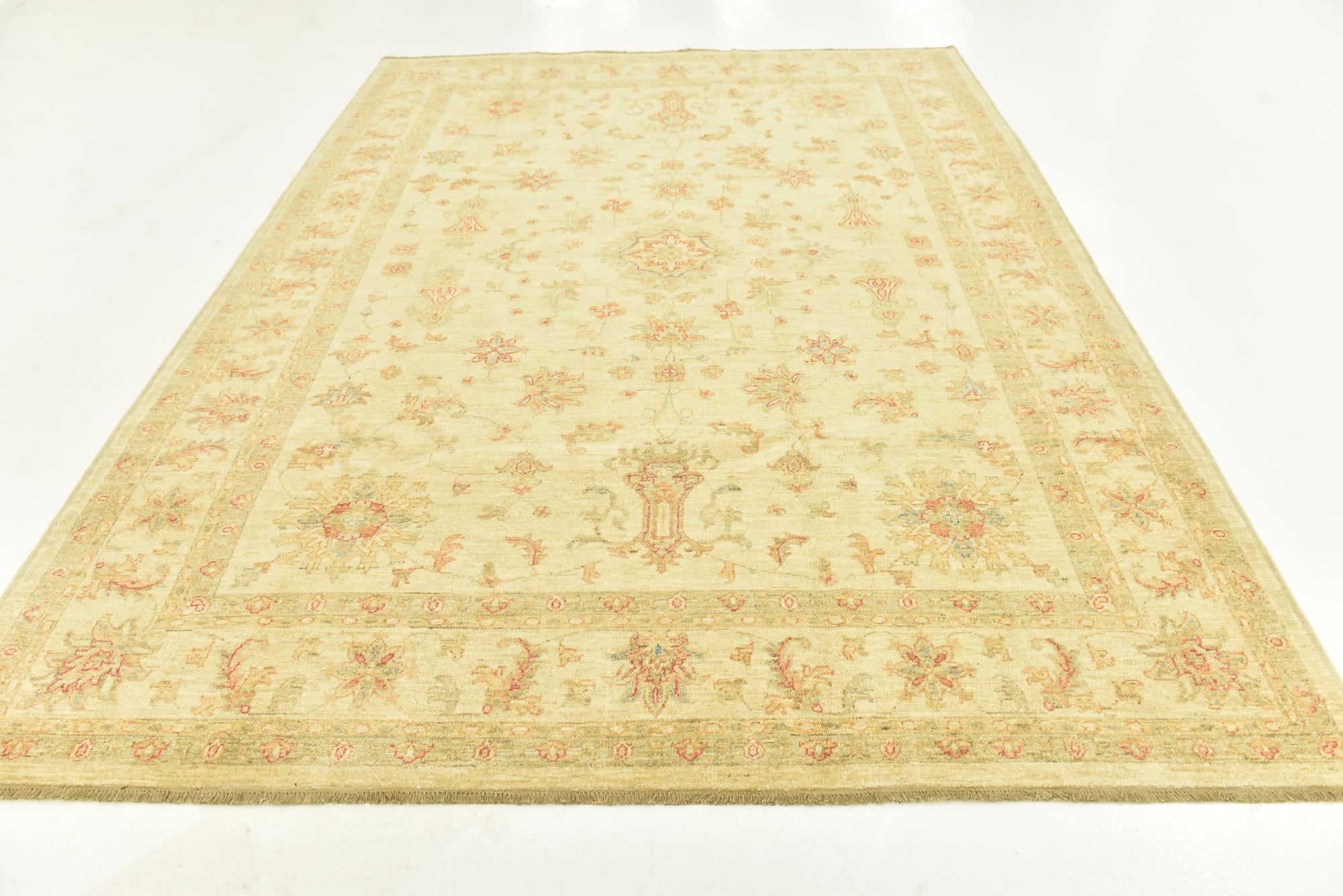 7' 1 x 9' 5 Hand Knotted Peshawar Ziegler Rug