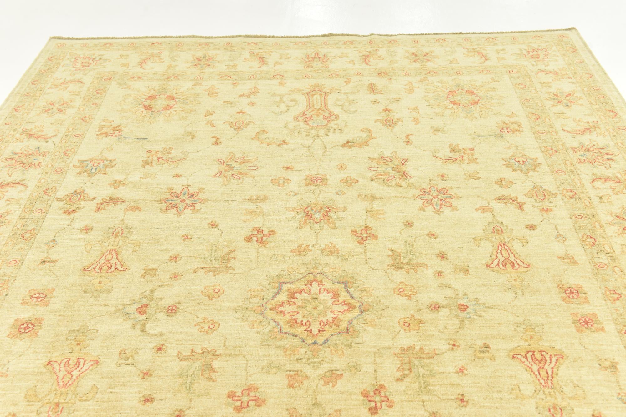 7' 1 x 9' 5 Hand Knotted Peshawar Ziegler Rug