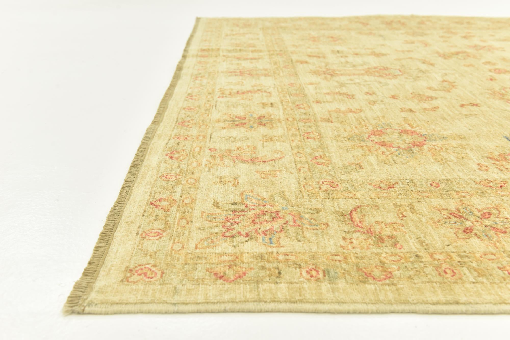 7' 1 x 9' 5 Hand Knotted Peshawar Ziegler Rug