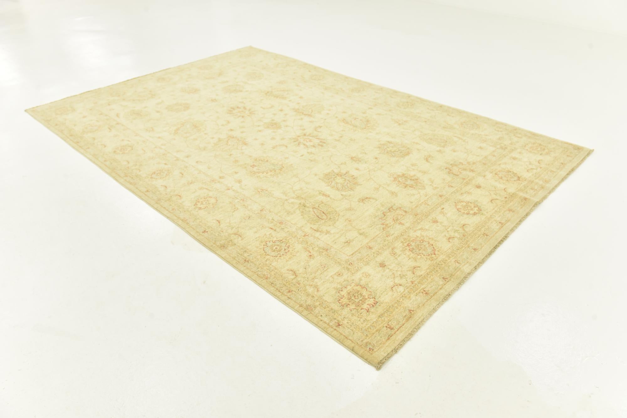 6' 7 x 10' 2 Hand Knotted Peshawar Ziegler Rug