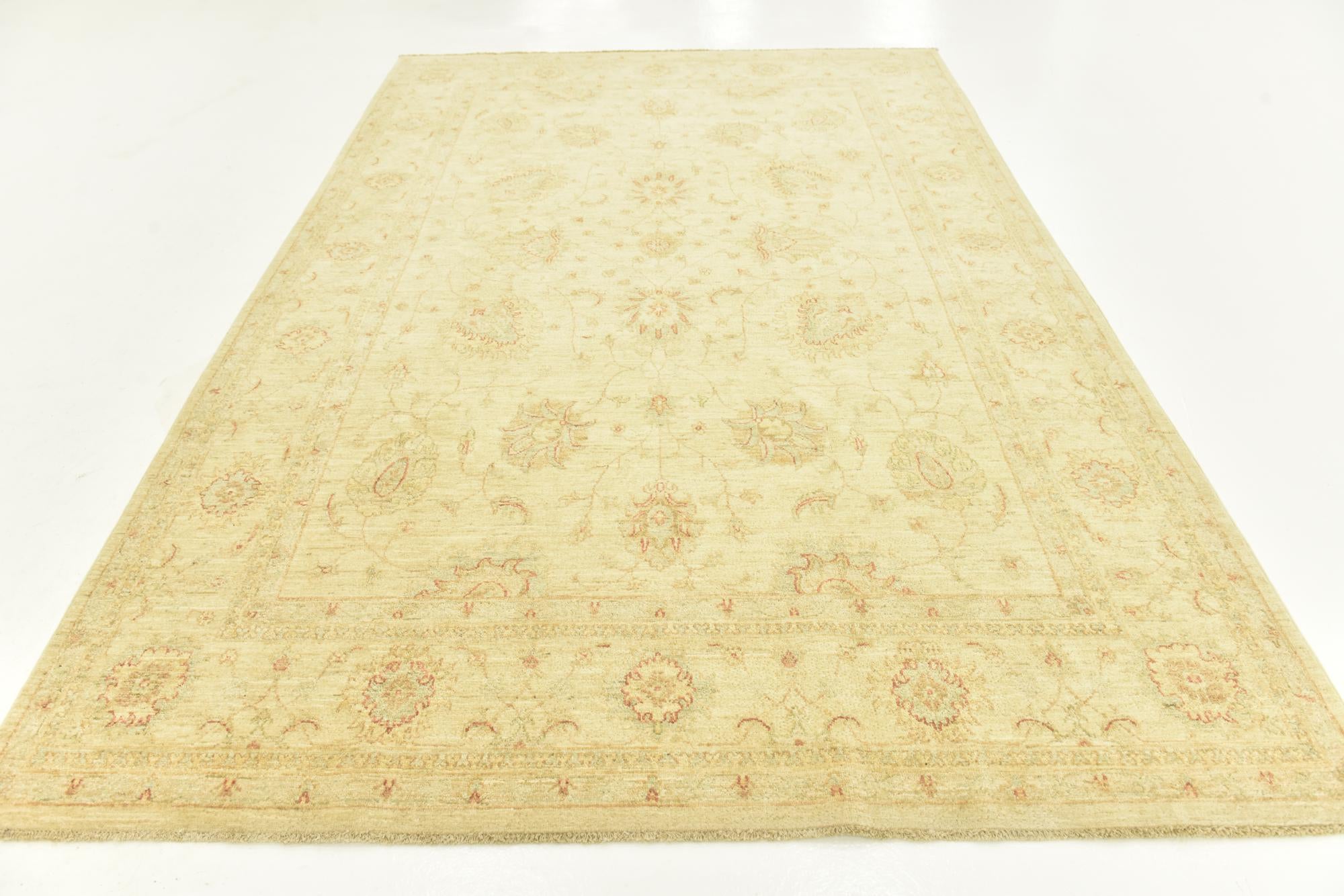 6' 7 x 10' 2 Hand Knotted Peshawar Ziegler Rug