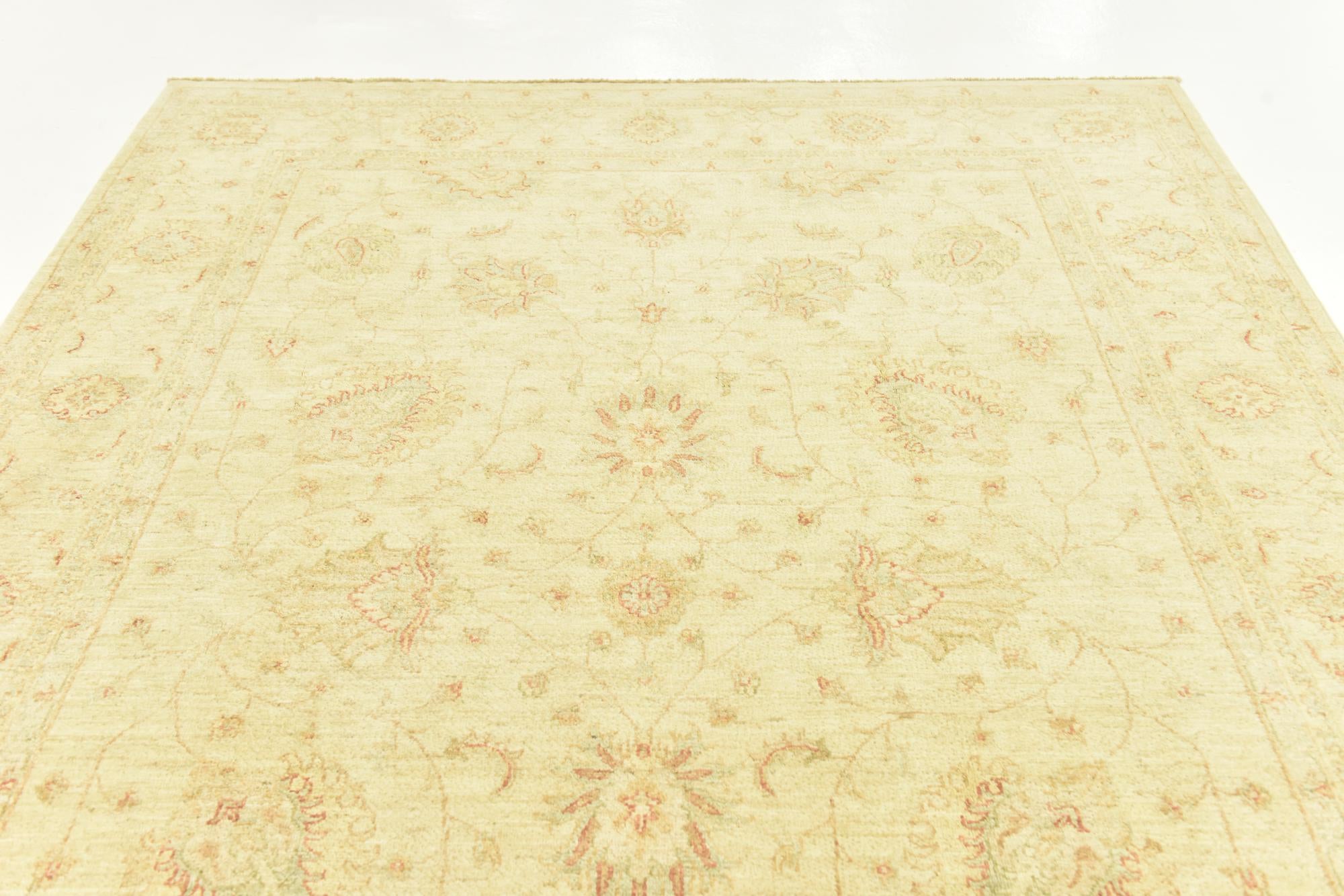 6' 7 x 10' 2 Hand Knotted Peshawar Ziegler Rug