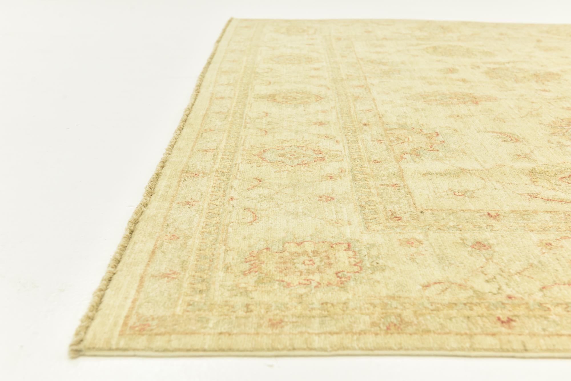 6' 7 x 10' 2 Hand Knotted Peshawar Ziegler Rug