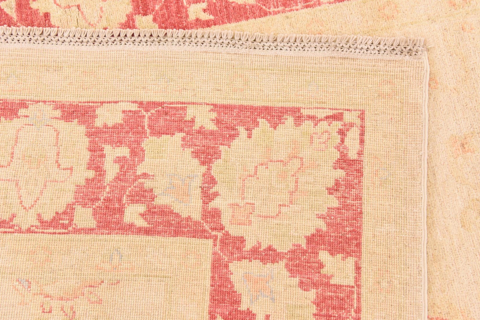 5' 8 x 8' Hand Knotted Peshawar Ziegler Rug