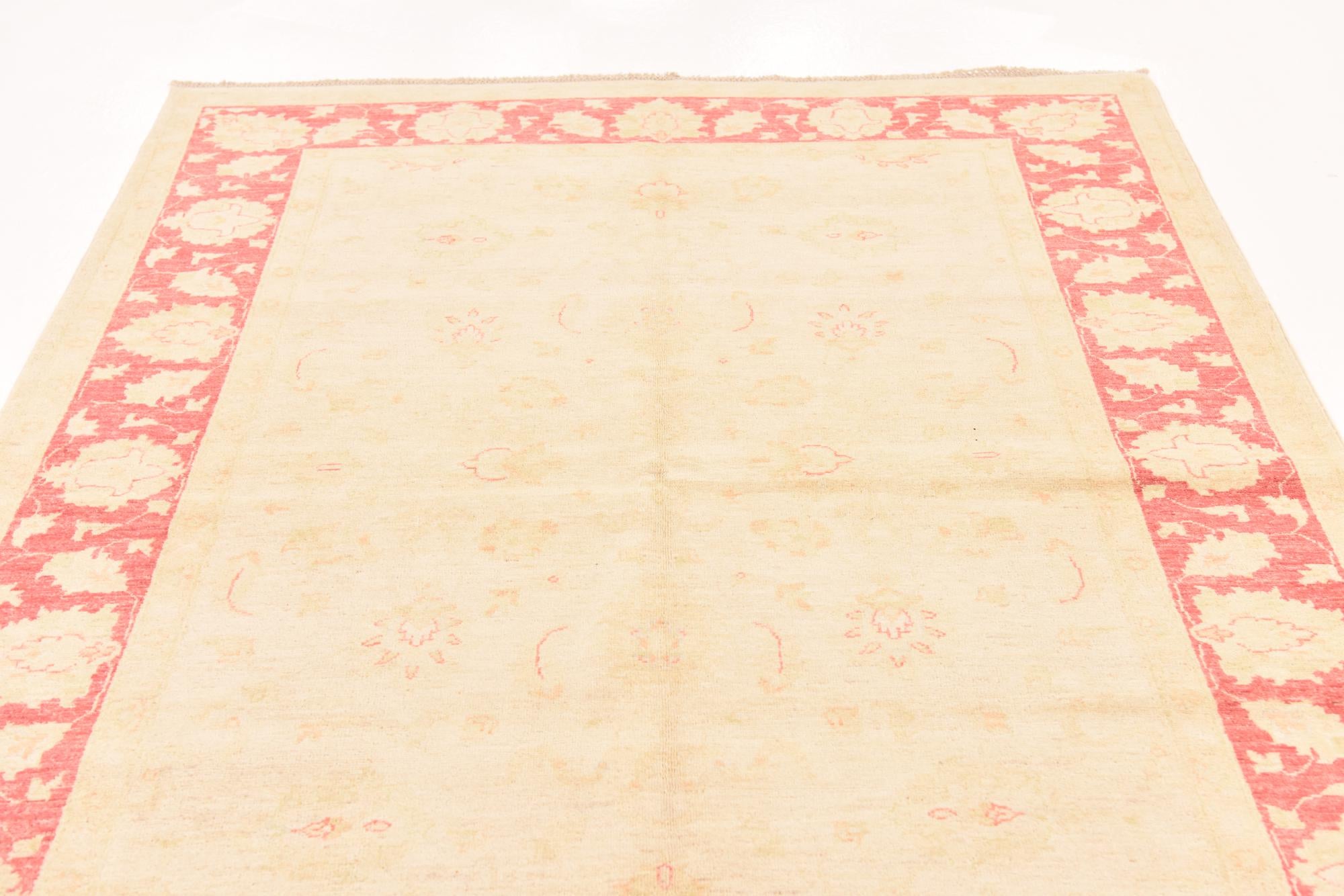 5' 8 x 8' Hand Knotted Peshawar Ziegler Rug