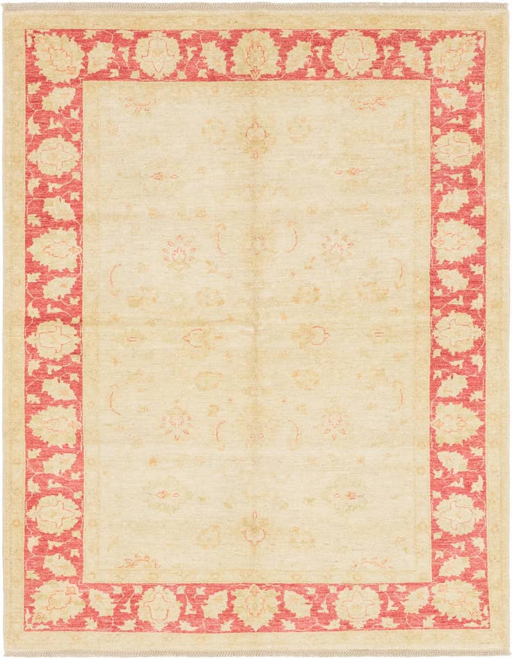Detail image of 5' 8 x 8' Hand Knotted Peshawar Ziegler Rug